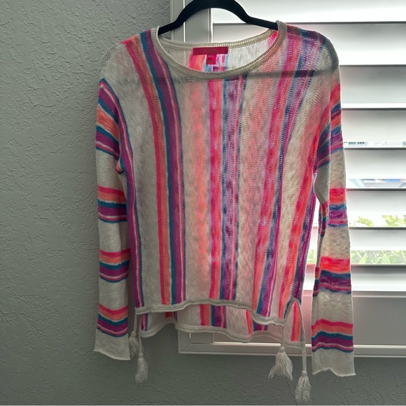 Lilly Pulitzer Rozalia Sweater Amethyst Paradise Island Stripe Size S - Picture 4 of 7